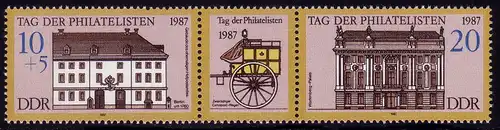 3118-3119 Philatelistentag-Zusammendruck 1987, postfrisch **