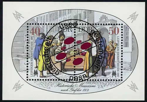 Block 88 Leipziger Messe d'automne 1987, avec cachet du jour