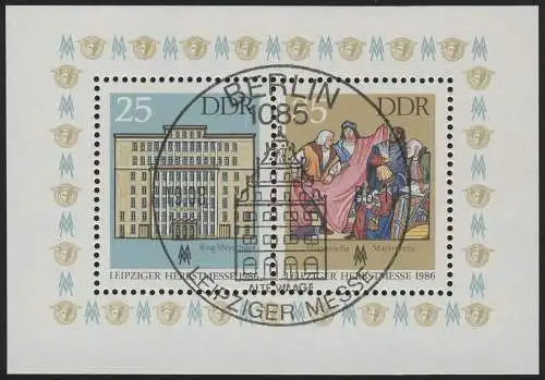 Block 85 Leipziger Automne Messe 1986, ESSt Berlin