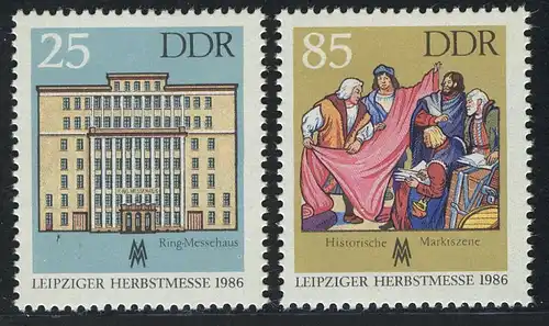 3038-3039 Einzelmarken aus Block 85 Messe Leipzig, 2 Werte, Satz **