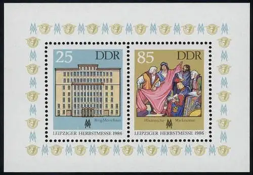Block 85 Leipziger Herbstmesse 1986, postfrisch **