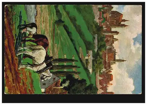 AK Rothenburg artiste ob der Tauber: Vue de la cave rocheuse avec des chevaux