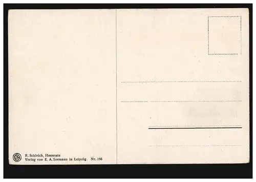 AK Artiste R. Schelz: Fleur - Renard de bœuf avec les paysans, inutilisé