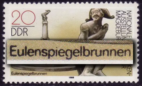 3265 Magdeburg 20 Pf: gebrochenes g, Feld 14, postfrisch **