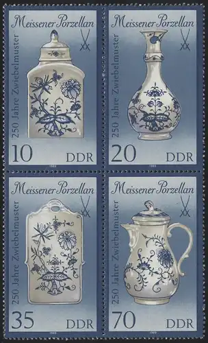 3241-3244II Porcelaine 1989, bloc à quatre, frais de port **