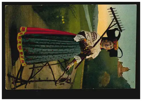 AK Schaumburg-Lippische Landschau: Baume en costume, inutilisé, vers 1920