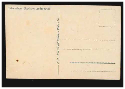 AK Schaumburg-Lippische Landschau: Baume en costume, inutilisé, vers 1920