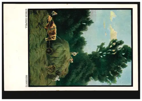 Künstler-AK Strich-Chapel: Heuernte mit Ochsengespann, ungebraucht