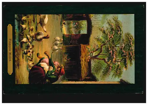 AK Millet: Dans la ferme de volaille, UHINGEN 6.7.1907