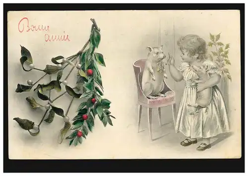 AK Filles en jouant: Le porc fait des mâles, couru vers 1900