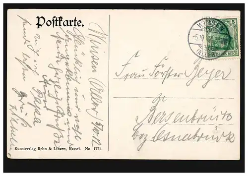 AK animaux: Balz de la mer autour de deux poules, WINSEN (ALLER) 5.10.1912