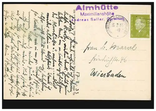 Animaux AK: Alimentation au gibier - enregistrement au café Almhütte, PART GARMISCH. 1933