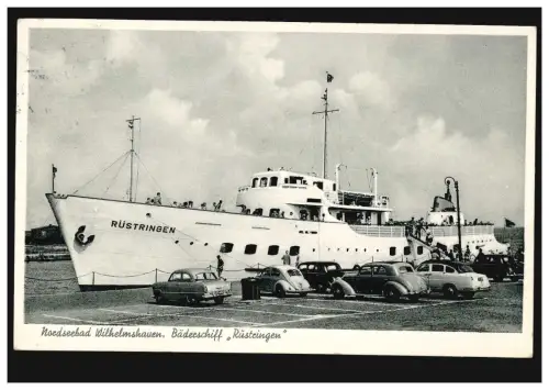 Foto-AK Nordseebad Wilhelmshaven: Bäderschiff RÜSTINGEN, 10.7.1969