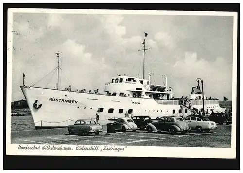 Photo-AK Mer du Nordbad Wilhelmshaven: navire de bain RÜSTINGEN, 10.7.1969