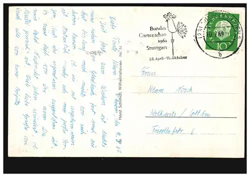 Photo-AK Mer du Nordbad Wilhelmshaven: navire de bain RÜSTINGEN, 10.7.1969