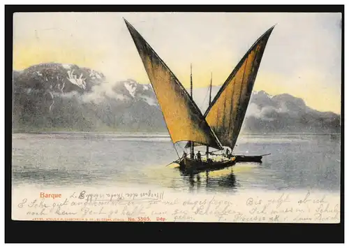 Foto-AK Schiffe: Boot / Barque - Segelschiff auf dem Genfersee, CHAILLY 4.9.1905