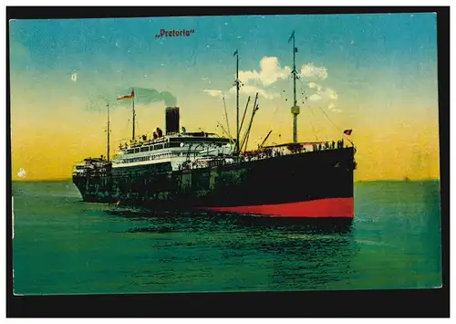 Foto-AK Schiffe: Schnelldampfer PRETORIA bei der HAPAG von 1898, ungebraucht