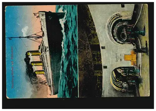 AK navires: vapeur IMPERATOR et hamburger Elbtunnel, non utilisé