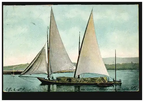 Suisse AK voiliers - bateau sur le Lac Lema, GENF 29.1.1909