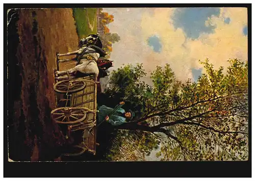 AK Artiste Agriculture: l'attelage de cheval est déchargé, KÖLN-BICKENDORF 1934