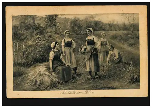 AK Agriculture: Retour du champ, AMBERG (SOUVOIR) 22.4.1914