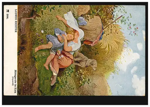 AK Ludwig Richter: Repose-déjeuner dans le Korn, SCHÄNERING 15.9.1921