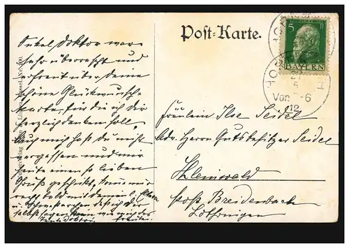 Künstler-AK Ochsengespann mit vollem Heuwagen, HORNBACH 27.5.1912