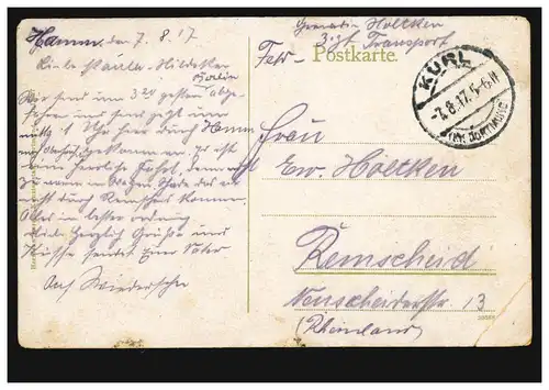 AK Agriculture Ferme de Faux-Occidental avec chanson de Westphalie, Feldpost KURL 1917