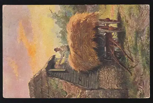 AK Agriculture: CARTE POST DE TUCK En été: hébergement de la récolte de foin