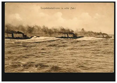 AK vaisseaux de guerre: division Torpilles en pleine course, KIEL 4.2.1912