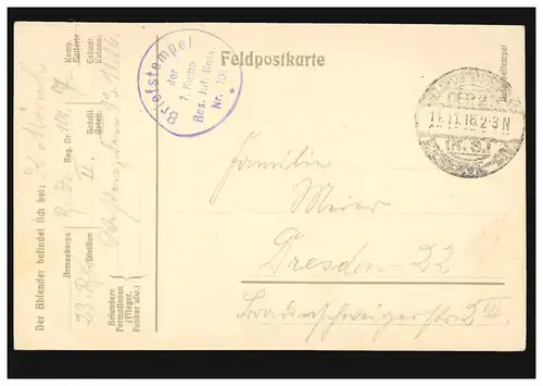 Foto-AK Gruss aus dem Felde: Marktplatz in Peronne, Feldpost 14.11.1916 mit BS