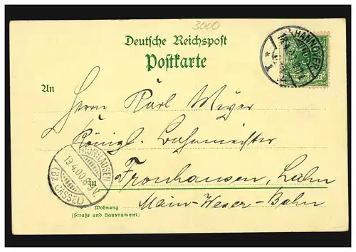 AK Gruss aus Hannover: Enthüllung der Waterloo-Säule, 18.4.1900 nach FRONHAUSEN