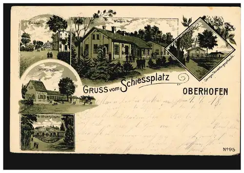 AK Gruss de la place Schiessplatz Oberhofen, BS Unité de formation, vers 1916/1917