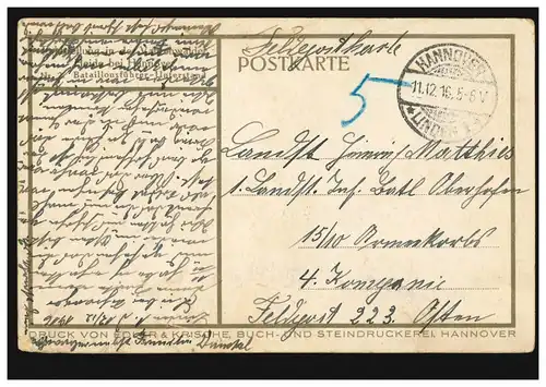 AK Feldstellung in der Vahrenwalder Heide: Bataillionsführer-Unterstand 11.12.16