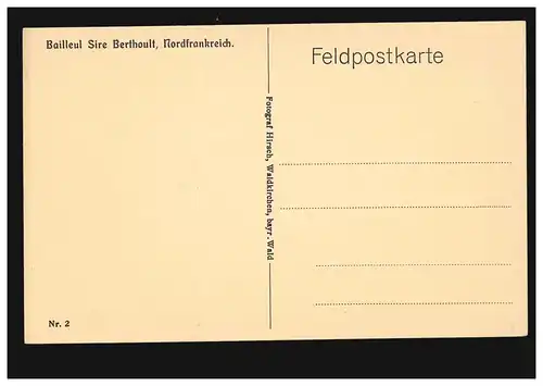 AK Salutation du champ: Bailléul Sire Berthoult, Nord de la France, inutilisé