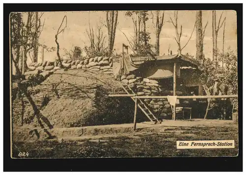 Photos de guerre AK du champ: Une station téléphonique, poste de terrain 31.8.16 avec BS