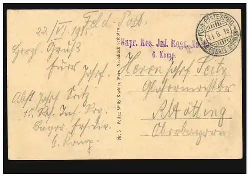 AK Photo culte perpétuel dans le champ: Chapelle des baleines sur le scènario de guerre westl. 1915