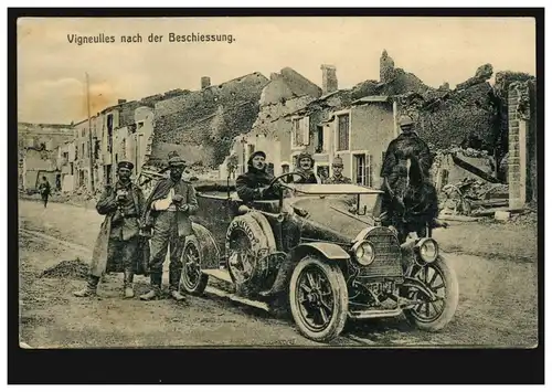 Krieg-AK Vigneulles nach der Beschießung, Feldpost K.B.Ersatz-Div. 25.8.1915