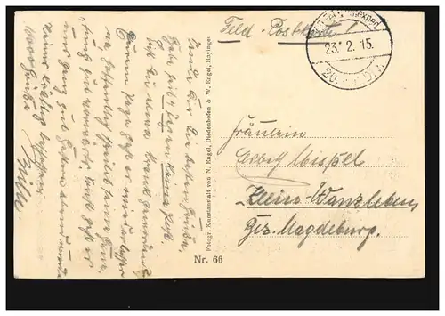 Krieg-AK Westlicher Kriegsschauplatz: Zerstörtes Dun a. Maas, Feldpost 23.2.1915