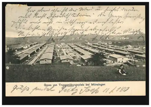 AK Gruse de la place d'entraînement des troupes à Münsingen, 4.9.1910 à Singen