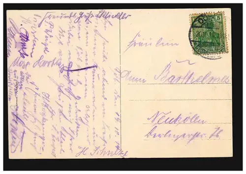 AK Truppen-Übungsplatz Döberitz: Unteroffizier-Kasino, 20.10.1914 nach Neukölln
