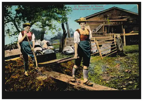 AK Landwirtschaft Bauernhof: Bäuerinnen bei der Arbeit, ROTTACH-EGERN 16.8.1921