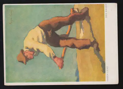 Carte postale des artistes 55: Egger-Lien: La moissonneuse, inutilisé