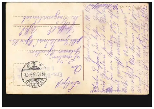 Soldats AK de photo dans la ville: Au puits, Poste de terrain ESPANDAU 13.10.1915 avec BS