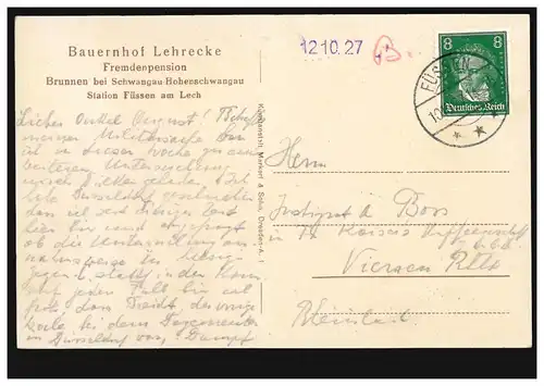 AK ferme Lufencke avec vue sur les montagnes Tannheimer Vilse et Pfrontner