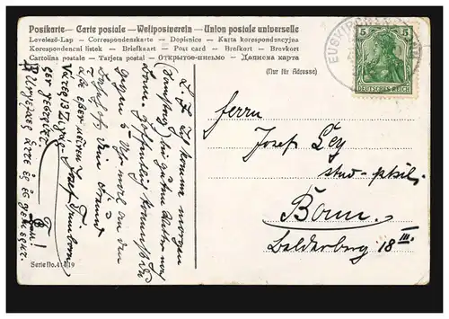 Künstler-AK Landwirtschaft / Feldarbeiten: Bei der Einzelaussaat, Bahnpost 1907