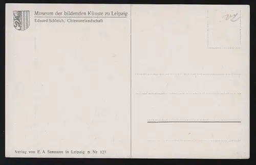 Künstler-AK Eduard Schleich: Chiemseelandschaft Heuernte, ungebraucht, um 1940