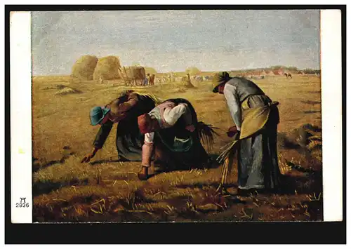 Louvre Paris Gemälde-AK Millet: Getreideernte - Die Ährenleserinnen, ungebraucht