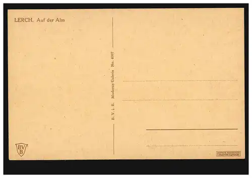 AK Lerch Artiste: Sur la Alm - Paix paysanne avec harke et vaches, inutilisé