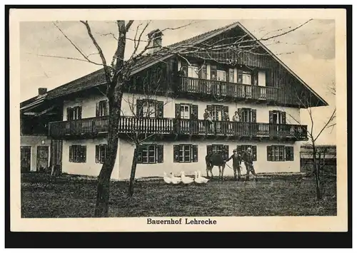 Foto-AK Brunnen bei Schwangau-Hohenschwangau: Bauernhof Lehrecke SCHWANGAU 1927 